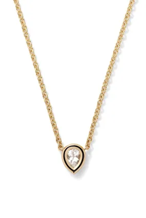 Madison Necklace with Pear Bezel Stone - In Stock