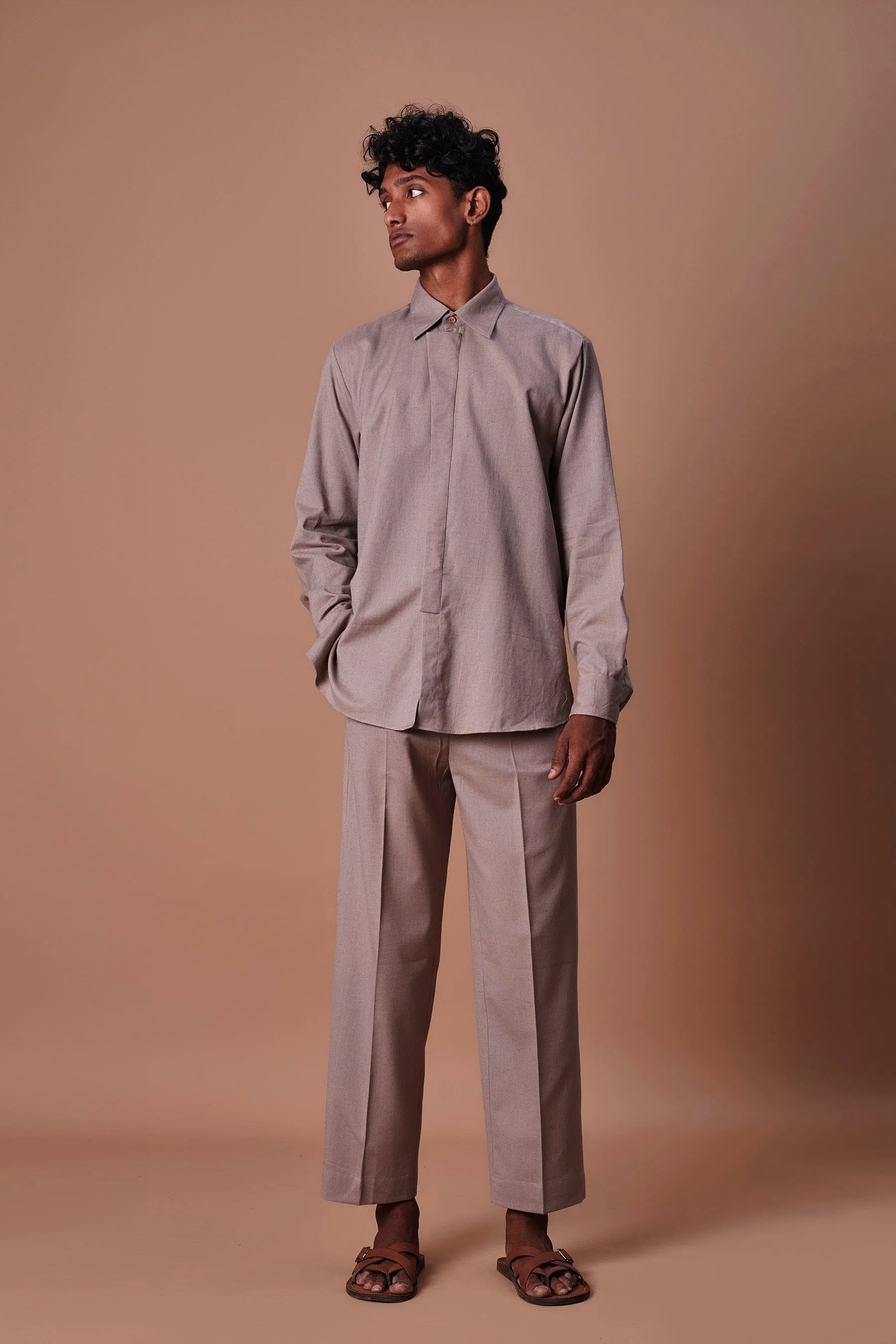 Mati Men's Grey Placket Shirt