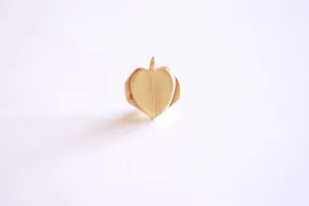 Matte Gold Wholesale Origami Heart Charm- 22k Gold plated over Sterling Silver, Paper Heart Charm, Geometric, Origami Charm, Gold Heart Charm, 359