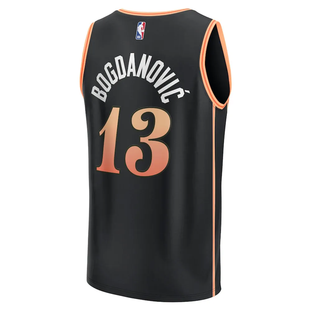 Men's Atlanta Hawks Bogdan Bogdanovic City Edition Jersey - Black