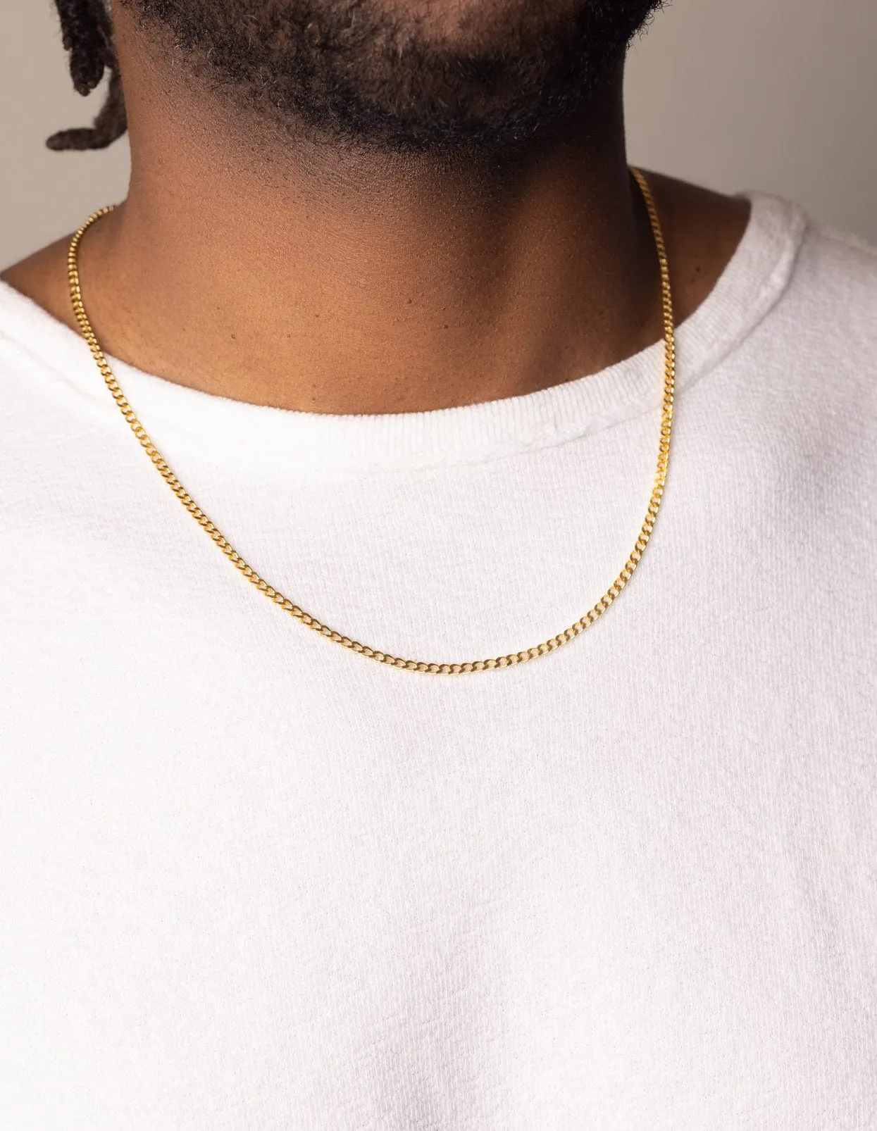 Men's Gold Cuban Link Chain in 3mm