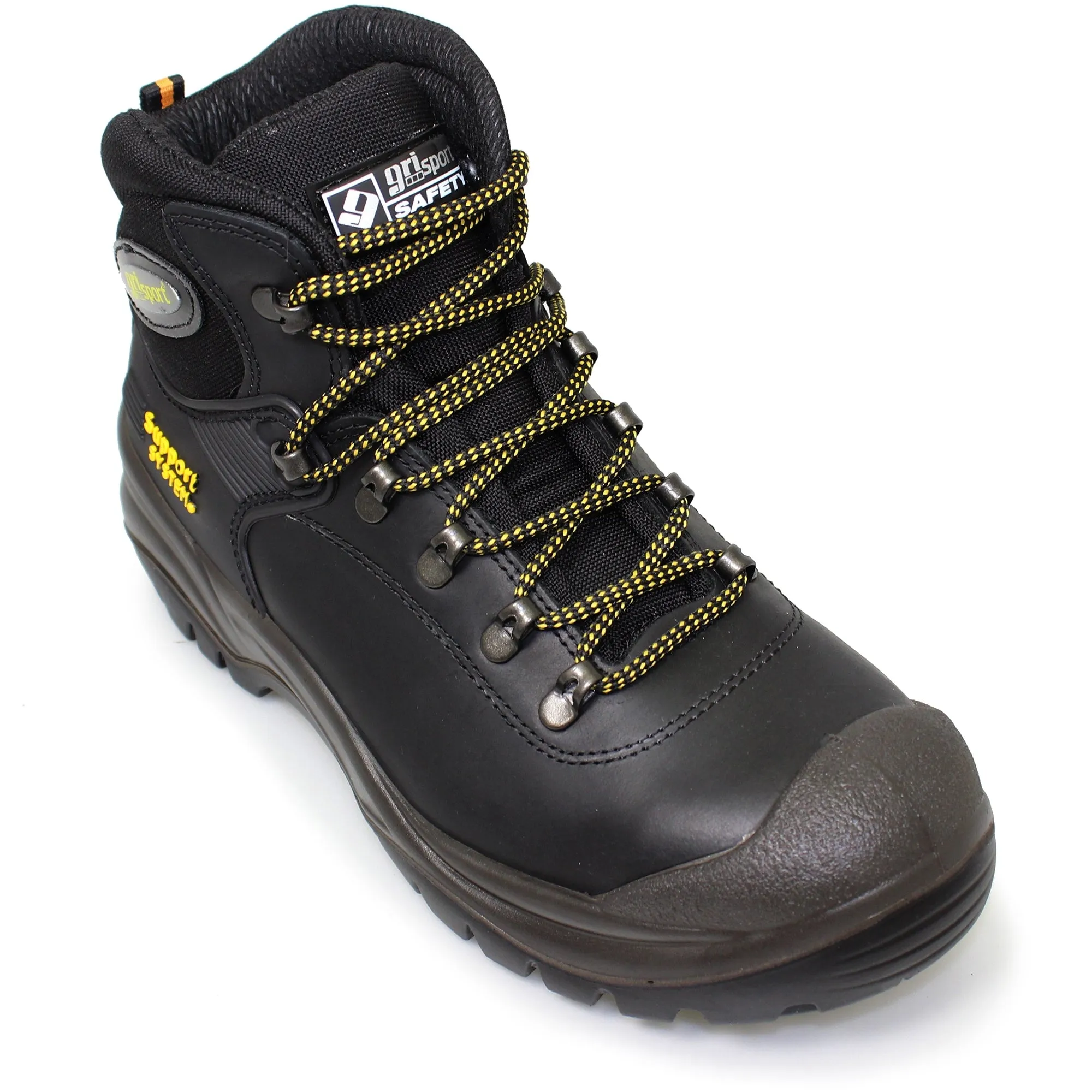 Mens Gri-Sport Work Boot Leather steel Toe Work Black Contractor