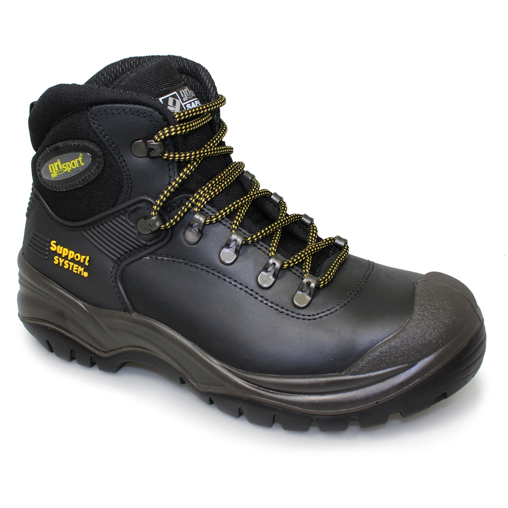 Mens Gri-Sport Work Boot Leather steel Toe Work Black Contractor