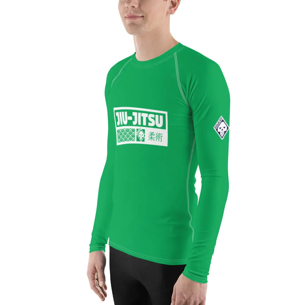 Mens Long Sleeve BJJ Rash Guard - Jiu-Jitsu 010 - Jade