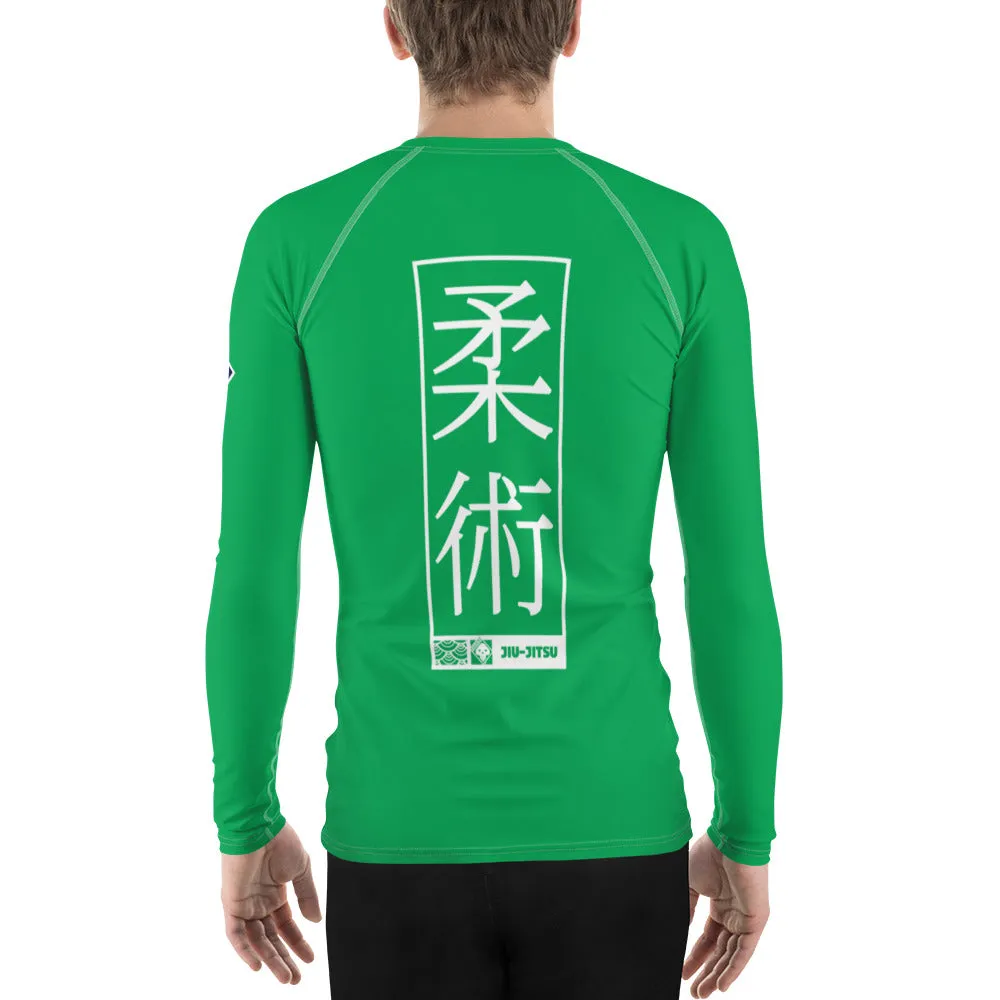 Mens Long Sleeve BJJ Rash Guard - Jiu-Jitsu 010 - Jade