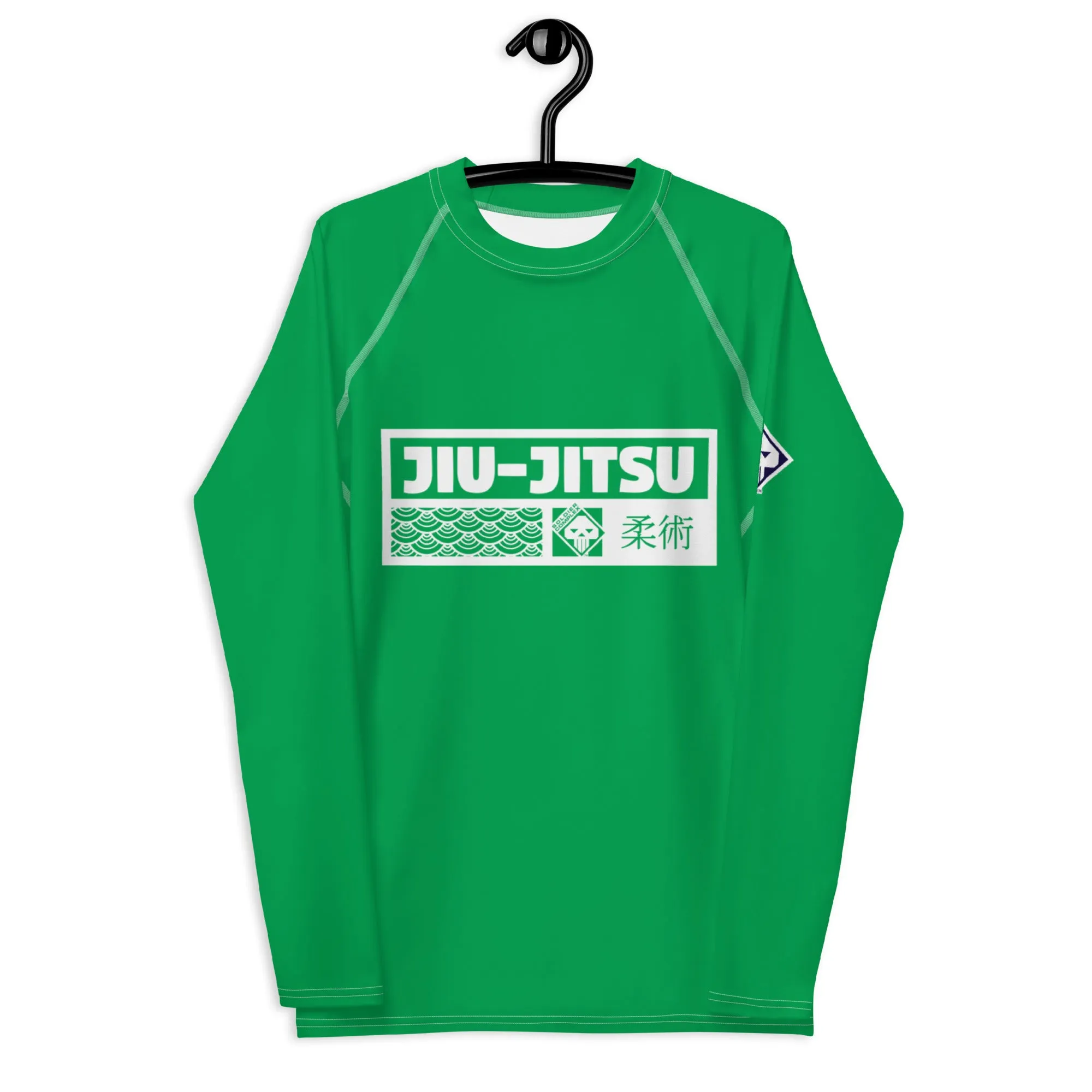 Mens Long Sleeve BJJ Rash Guard - Jiu-Jitsu 010 - Jade