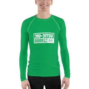 Mens Long Sleeve BJJ Rash Guard - Jiu-Jitsu 010 - Jade