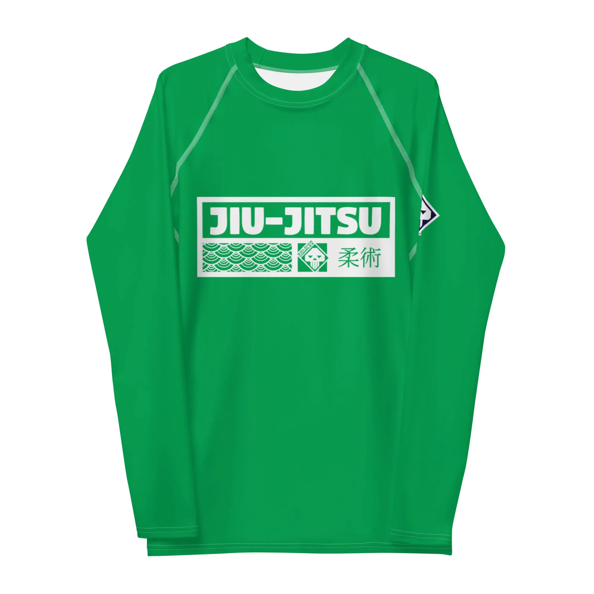 Mens Long Sleeve BJJ Rash Guard - Jiu-Jitsu 010 - Jade