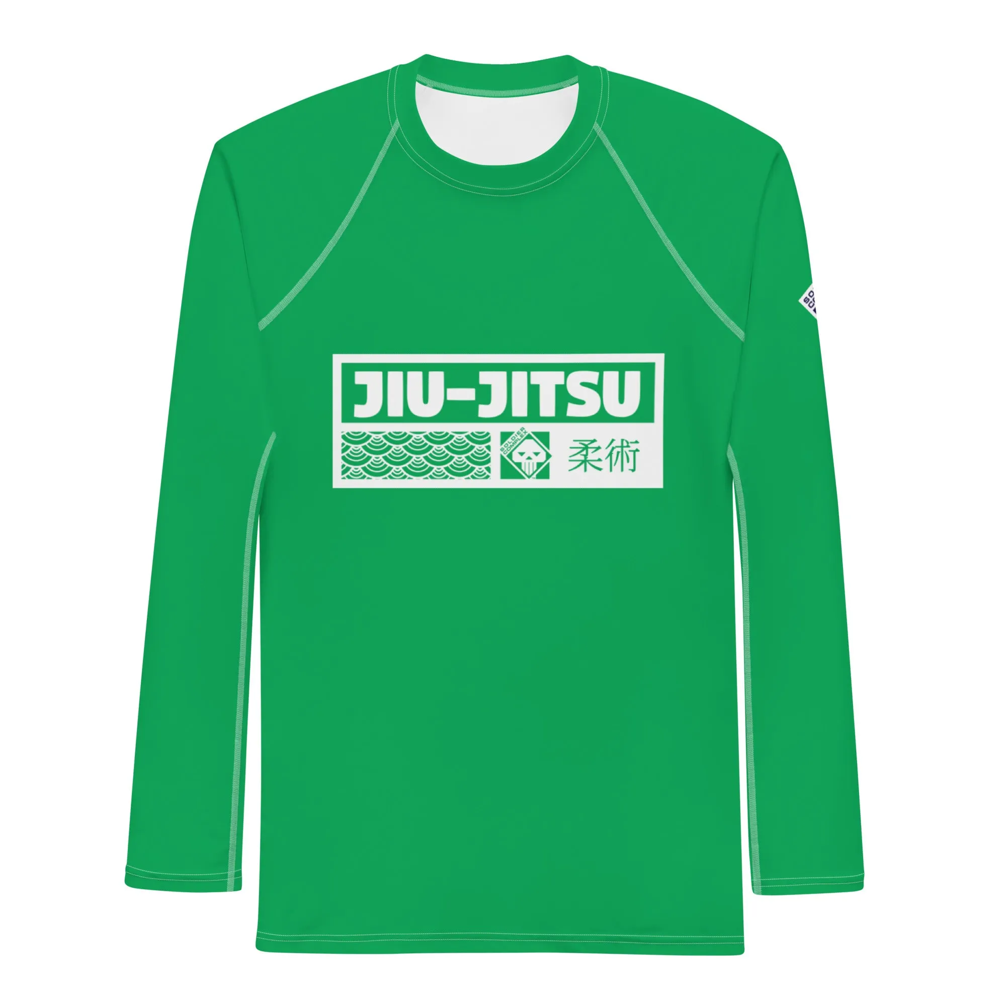 Mens Long Sleeve BJJ Rash Guard - Jiu-Jitsu 010 - Jade