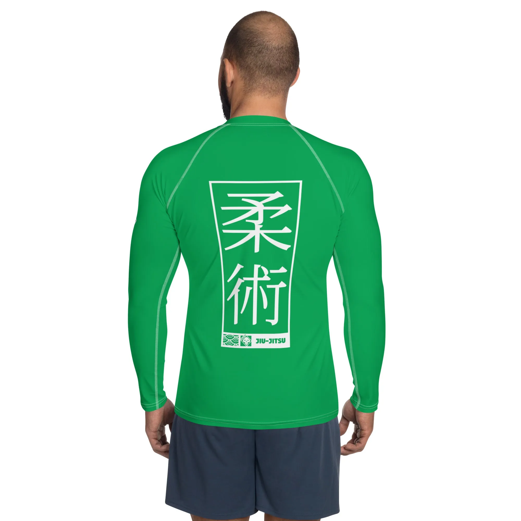 Mens Long Sleeve BJJ Rash Guard - Jiu-Jitsu 010 - Jade