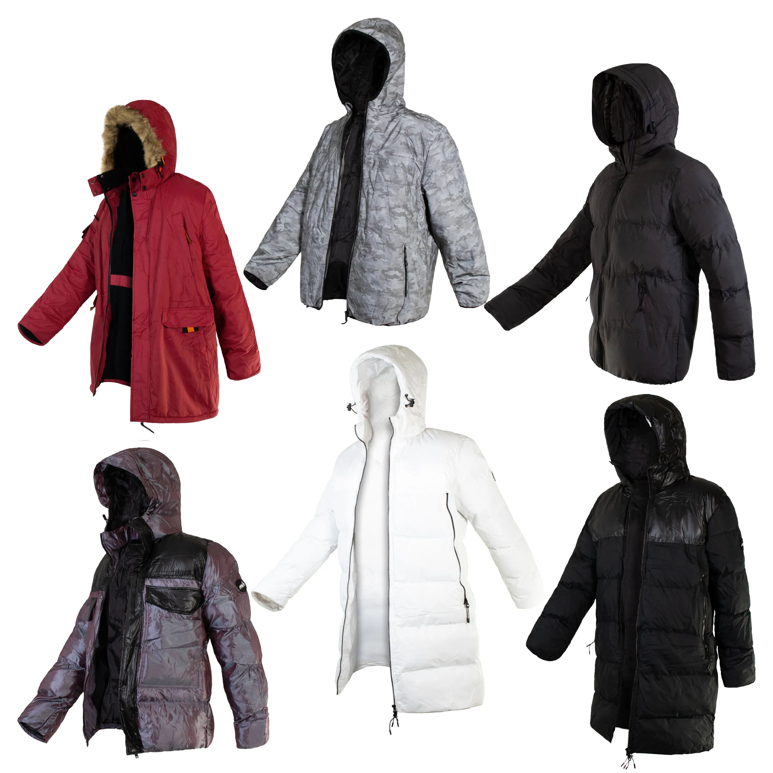 Men's Wholesale Coats in Assorted Styles & Sizes - Bulk Case of 18 Jackets