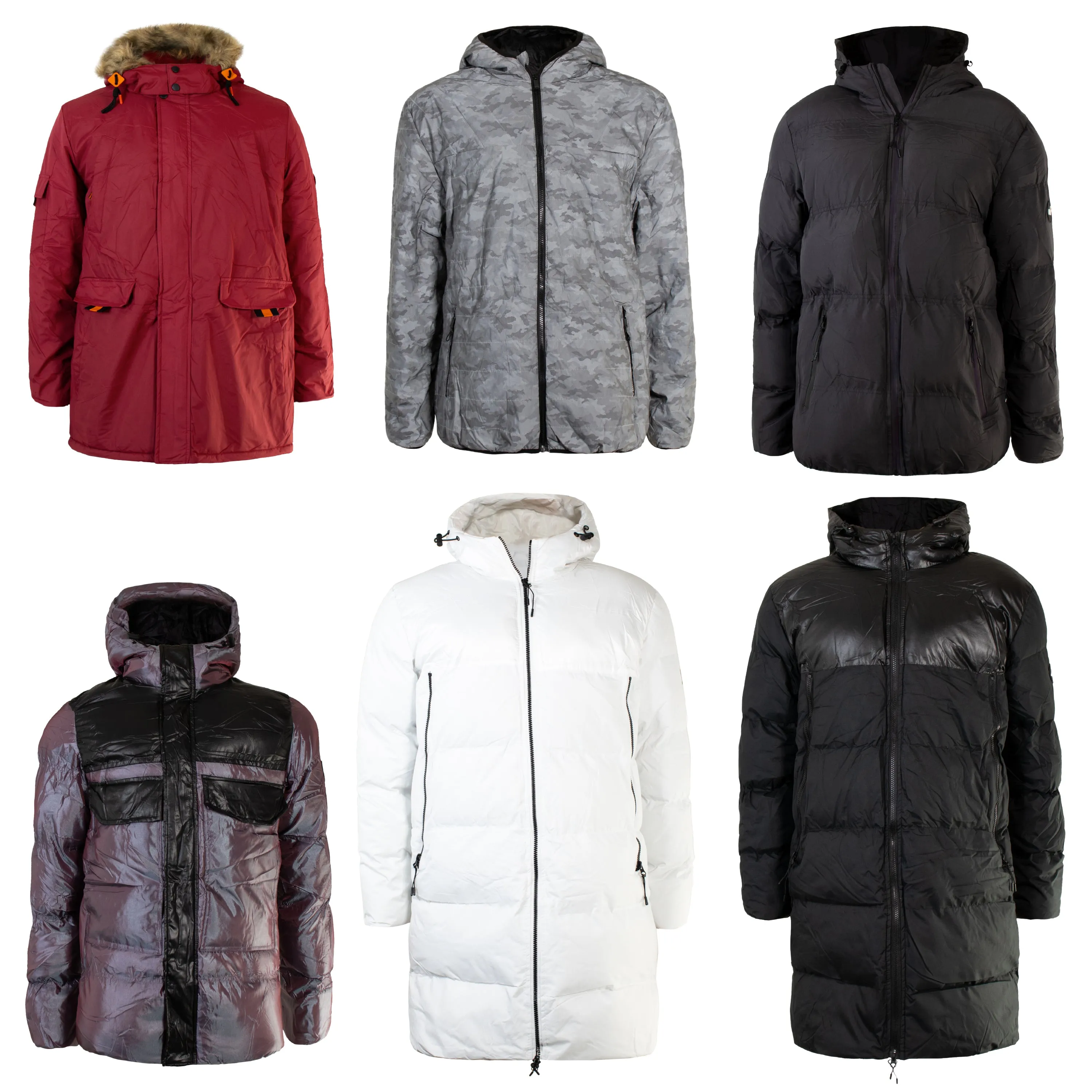 Men's Wholesale Coats in Assorted Styles & Sizes - Bulk Case of 18 Jackets