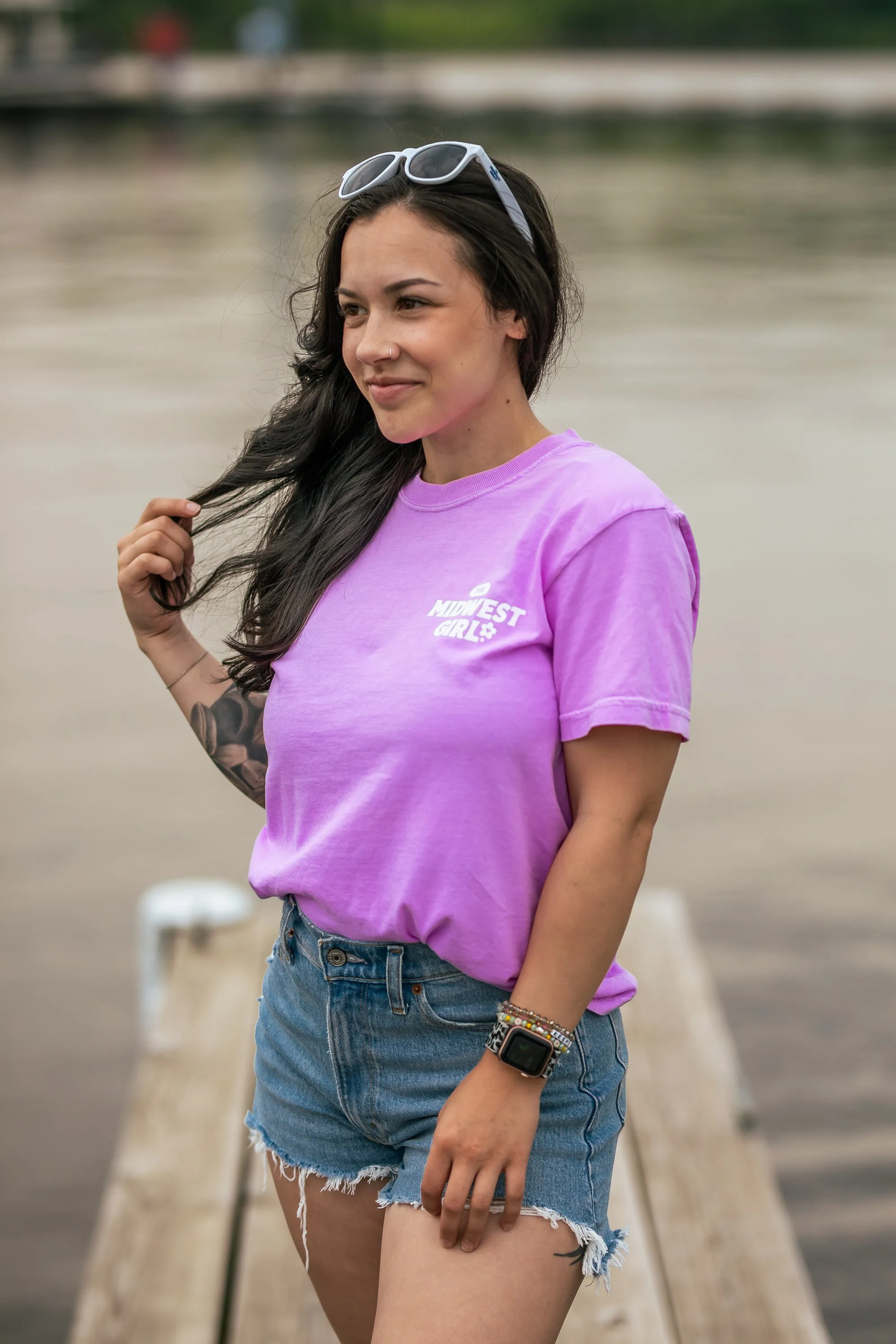 Midwest Girl Tee in Neon Violet (FINAL SALE)