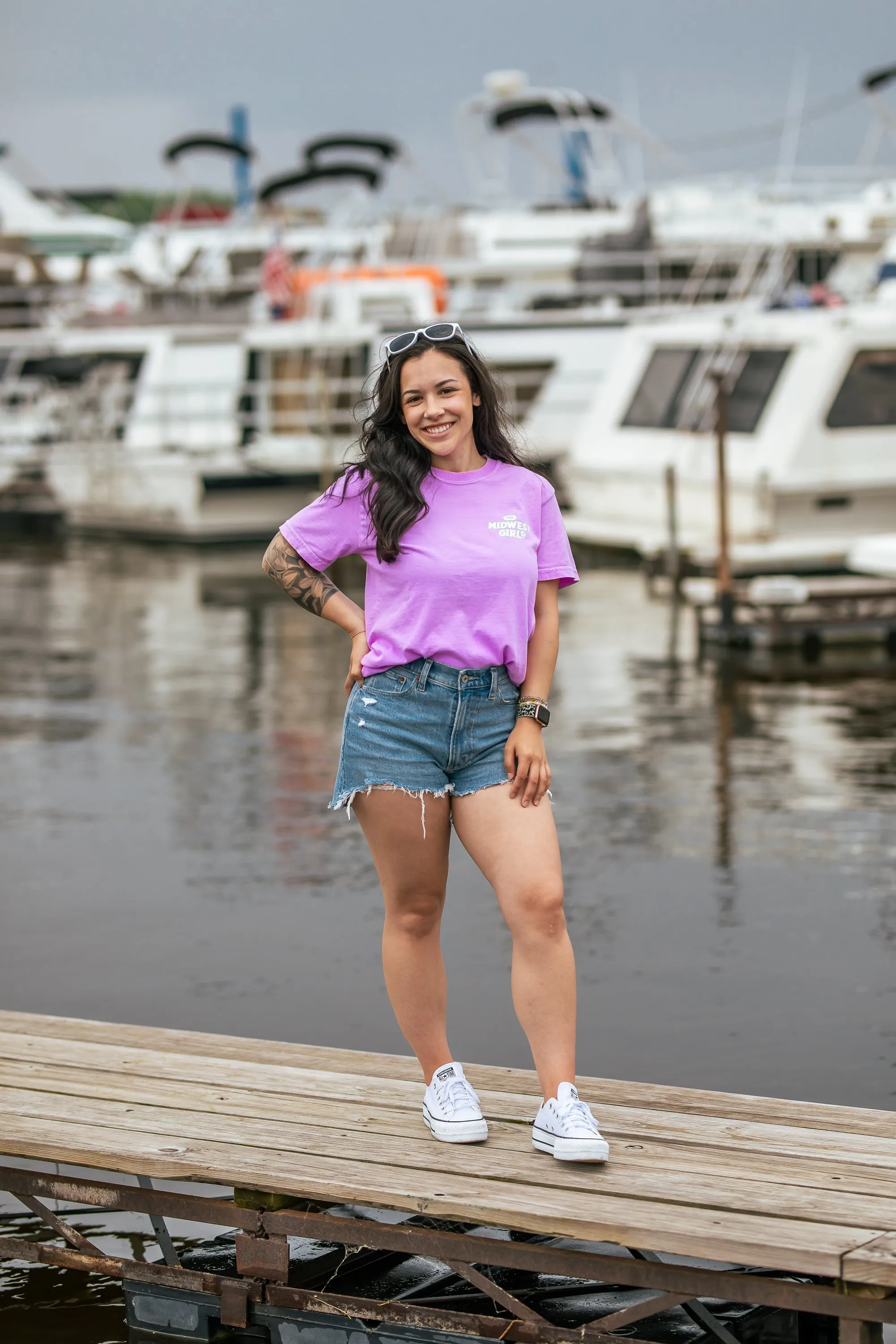 Midwest Girl Tee in Neon Violet (FINAL SALE)