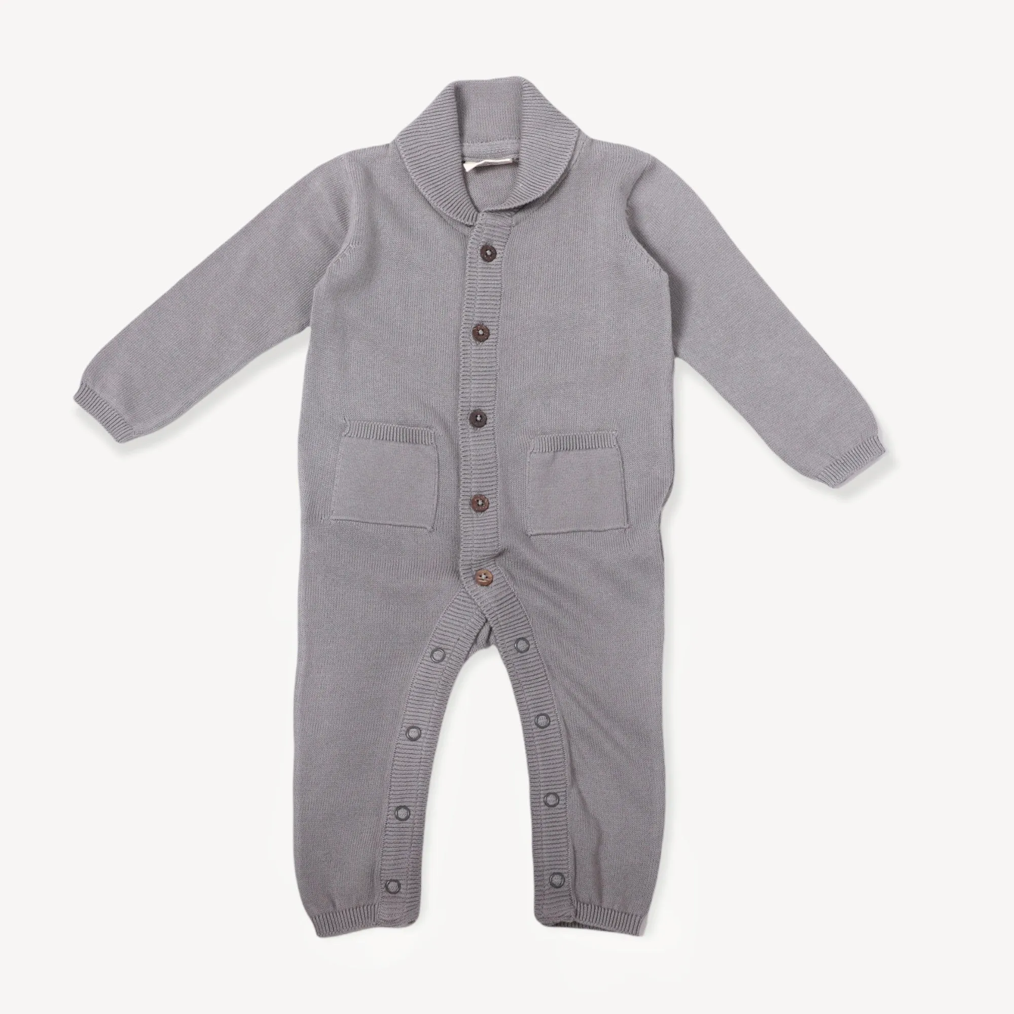 Milan Knit Shawl Collar Jumpsuit Romper (Organic)