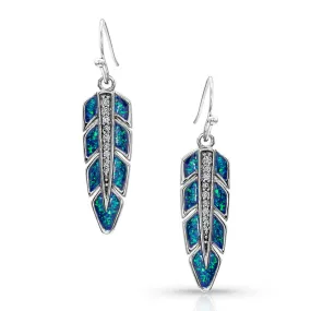 Montana Silversmiths Women's Hawk Feather Opal Earrings