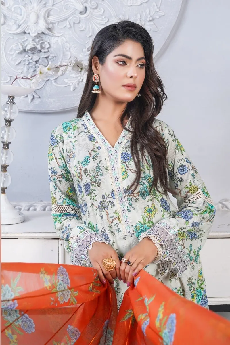 Munira Lawn 3 Piece Pakistani Frock MUN560