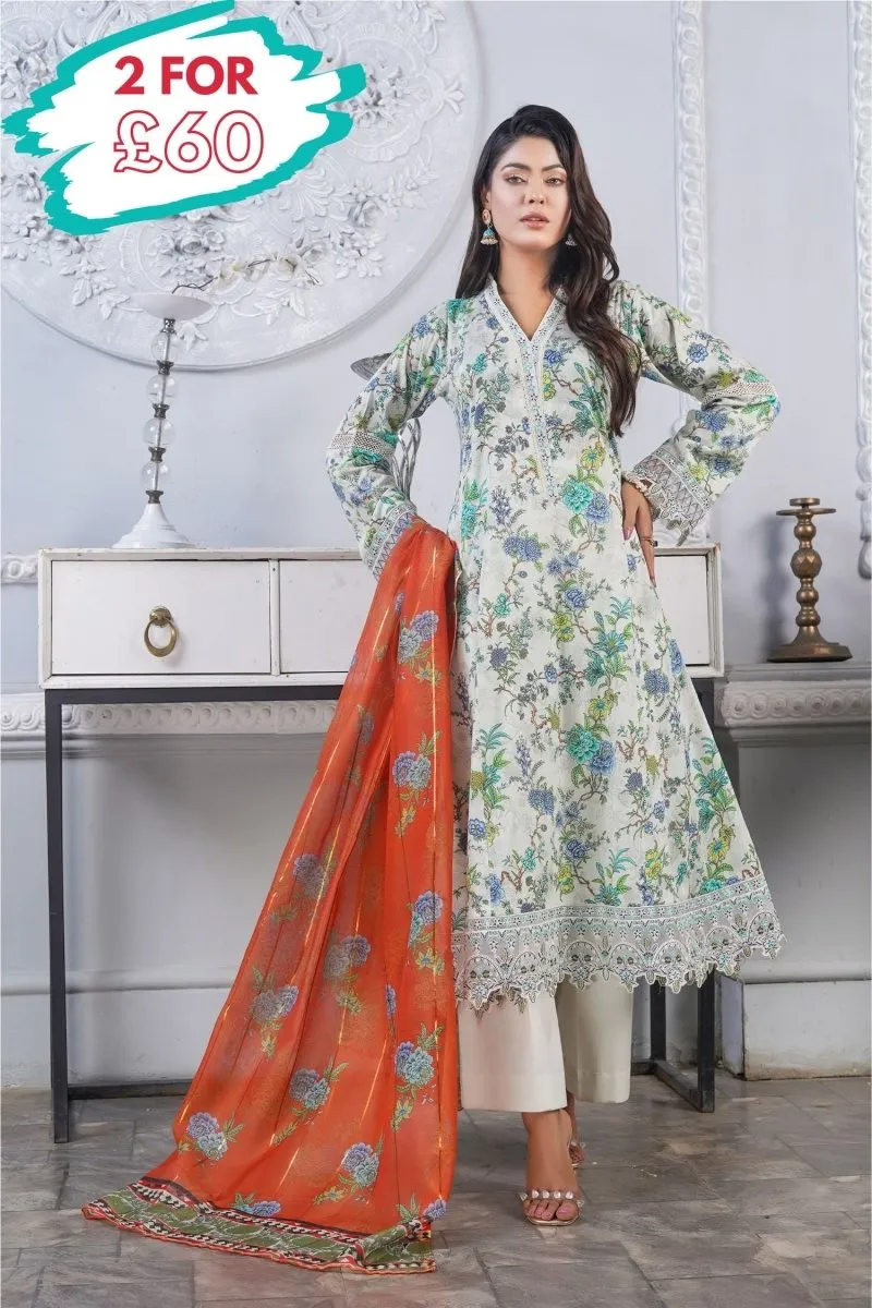 Munira Lawn 3 Piece Pakistani Frock MUN560