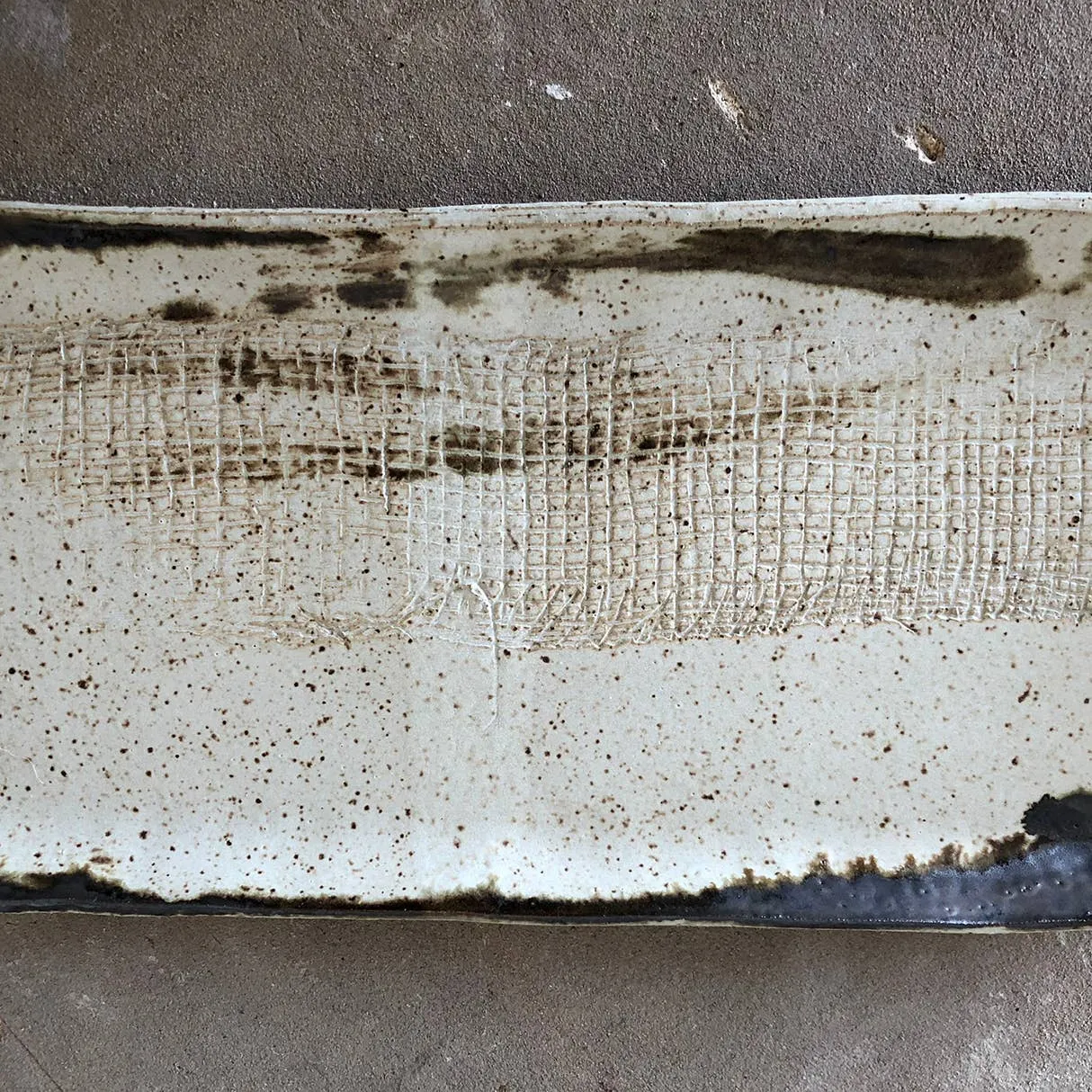 NEW! Luna textured Rectangular Tray in Sand by Gina DeSantis Ceramics