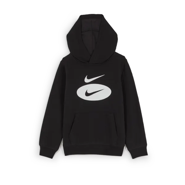 NIKE JUNIOR SWOOSH PULLOVER BLACK HOODIE