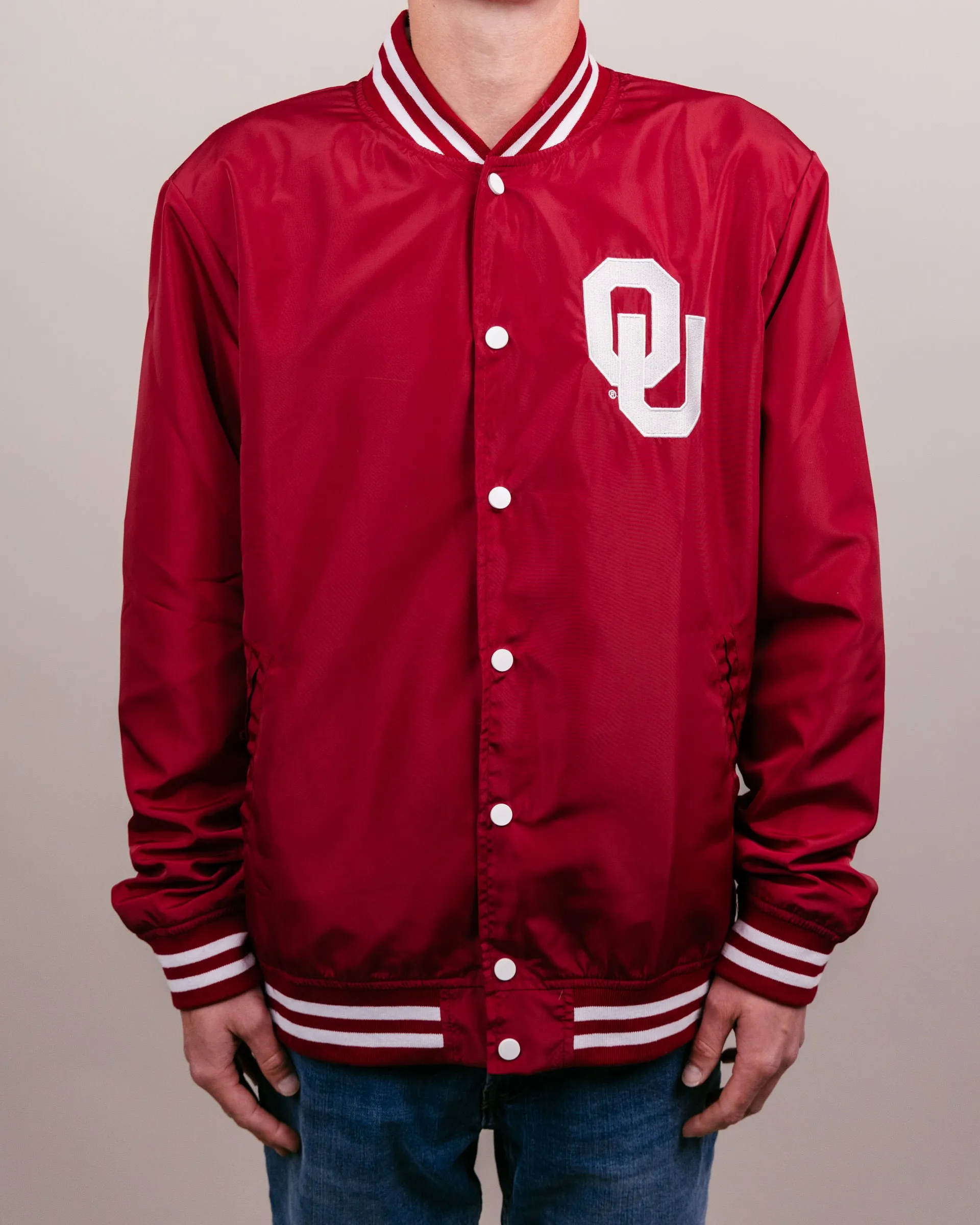 Oklahoma Boomer Sooner Cardinal Varsity Jacket