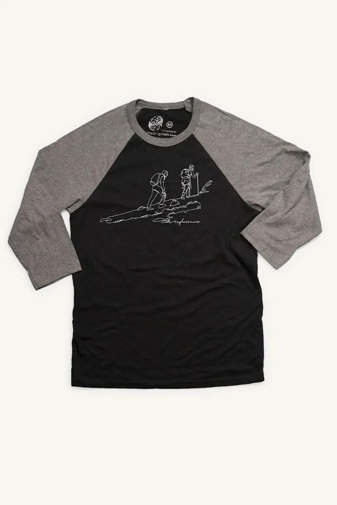 One Line Hikers Explore More Baseball Shirt (Unisex)