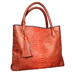 Orange Ochre Tassel Tote Bag