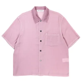 OUR LEGACY BOX SHIRT SHORTSLEEVE DUSTY LILAC COATED VOILE