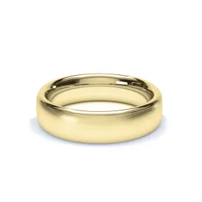 - Oval Profile Satin Wedding Ring 18k Yellow Gold