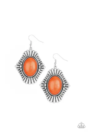 Paparazzi Easy As PIONEER- Orange Earrings