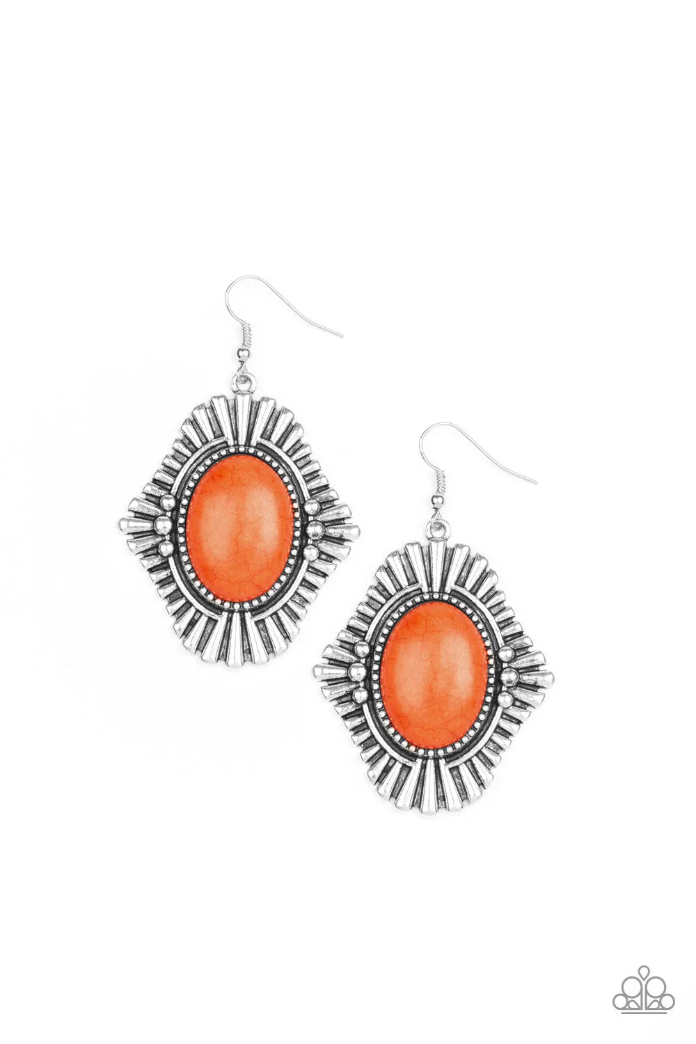 Paparazzi Easy As PIONEER- Orange Earrings