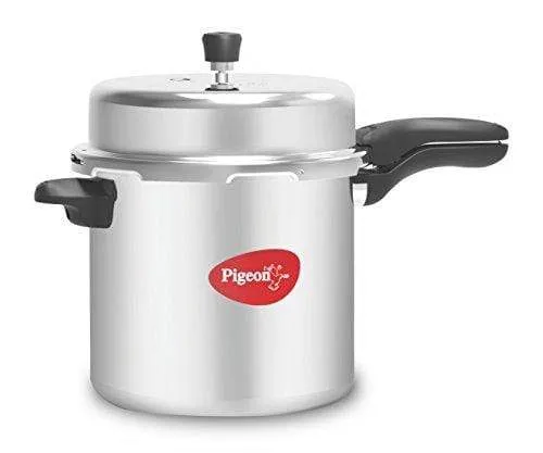 Pigeon by Stovekraft Deluxe Aluminium Pressure Cooker, 12 Litres,Silver