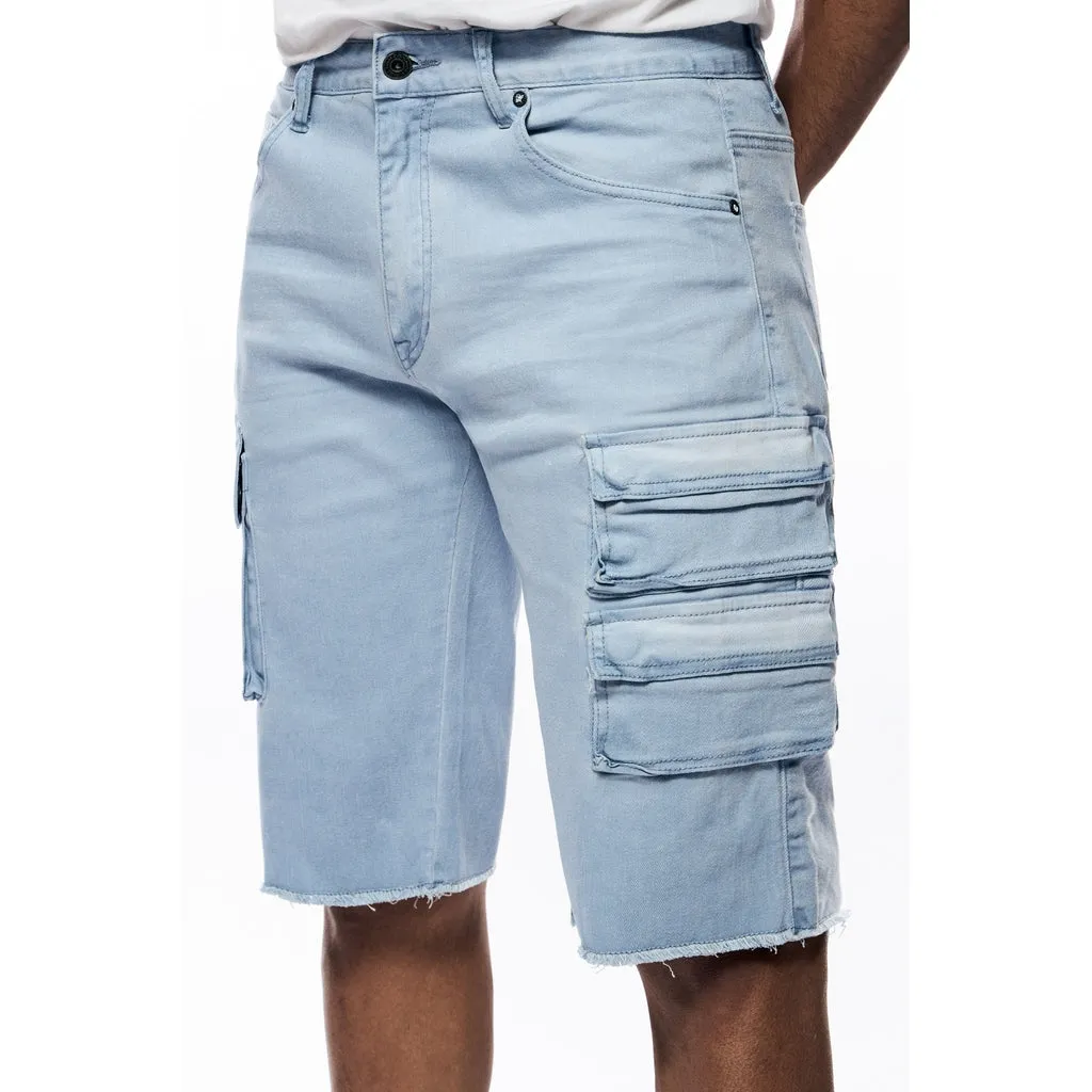 Pigment Dyed Twill Utility Shorts  -Dusty Seabreeze