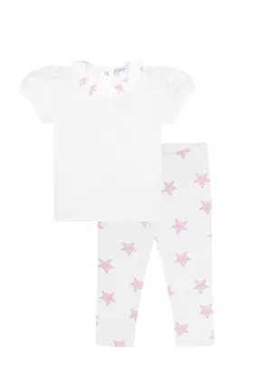 Pink Stars Tee-Leggings Set