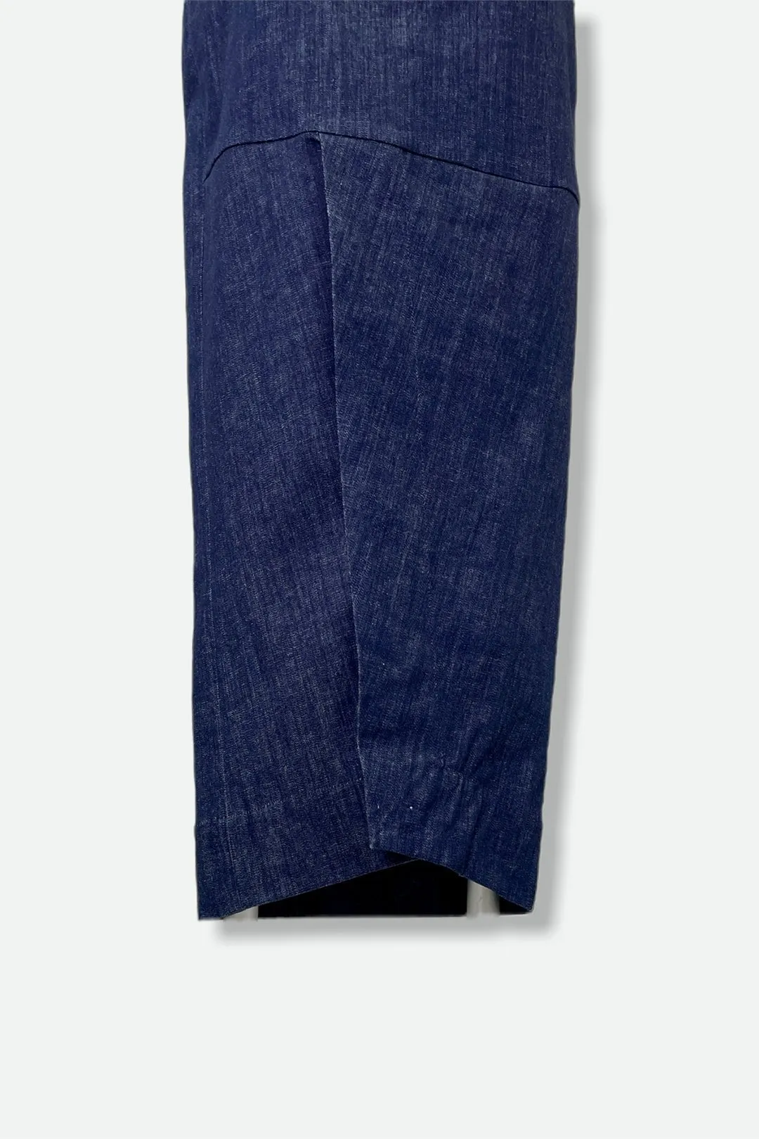 PISA LONG KICK PLEAT SKIRT IN STRETCH DENIM