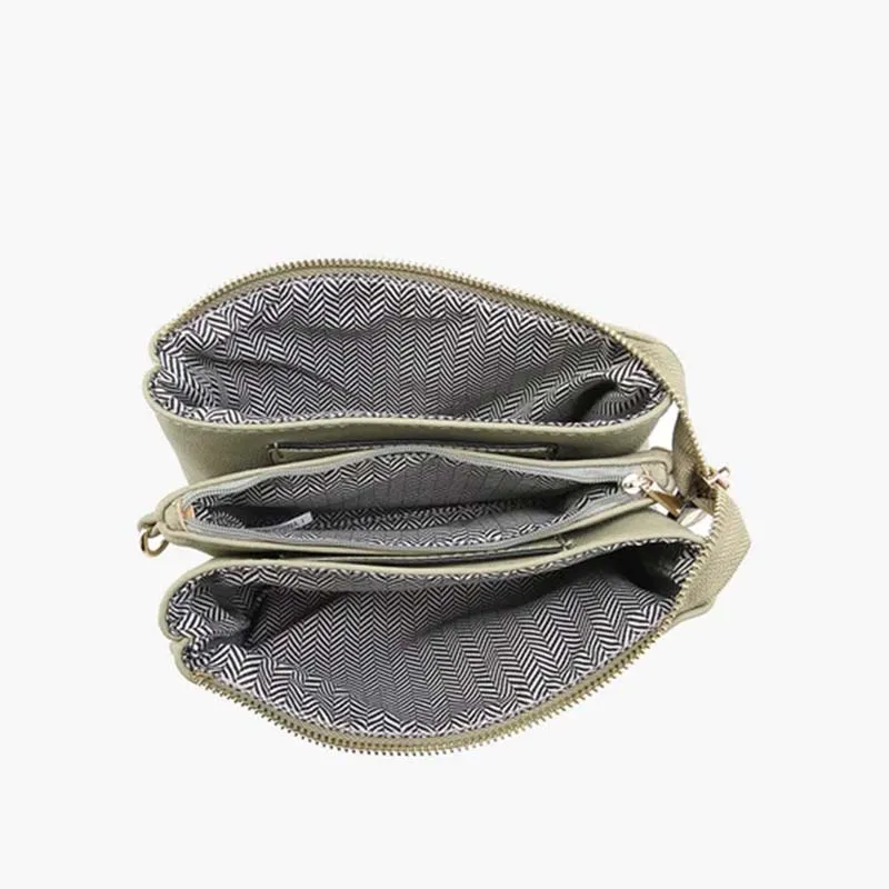 Riley Crossbody Wristlet in White Weave