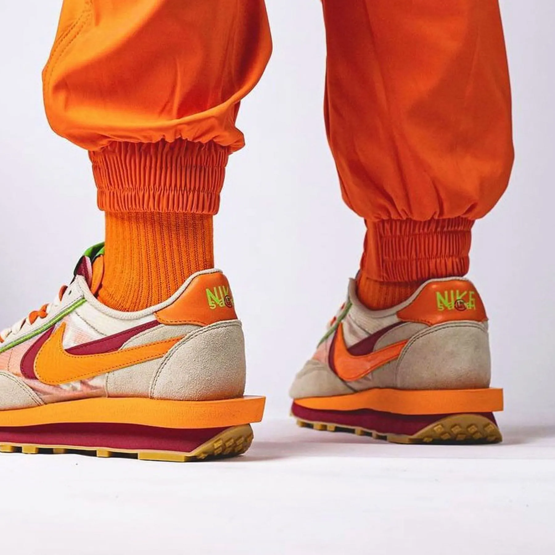 sacai x Clot x LDWaffle 'Net Orange Blaze'