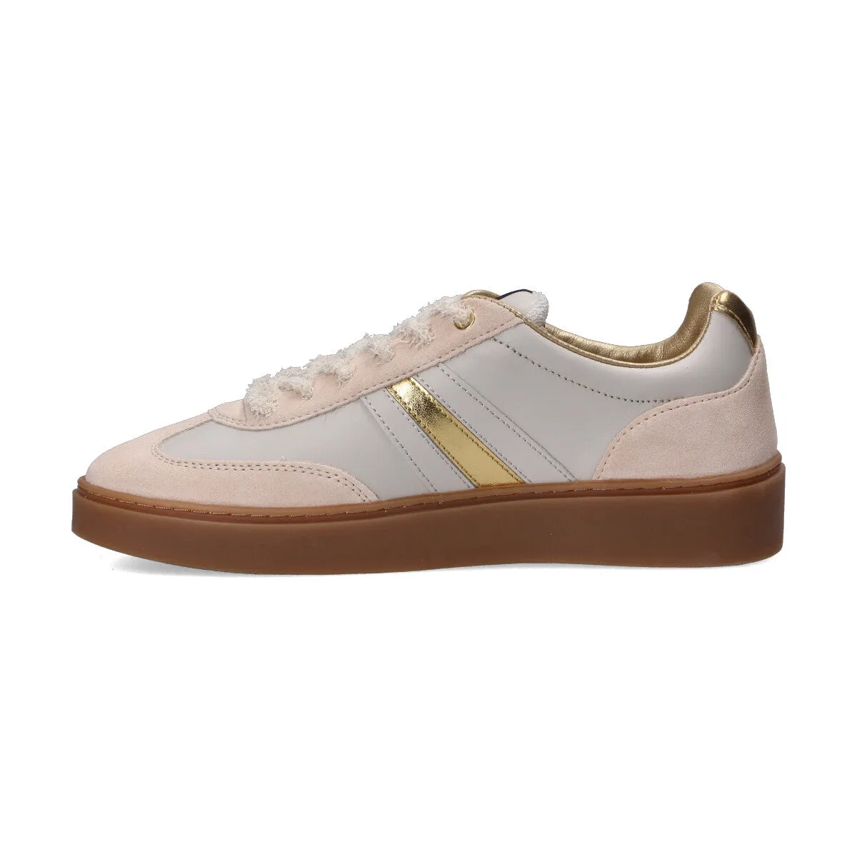 Serafini sneakers Court in pelle-camoscio panna