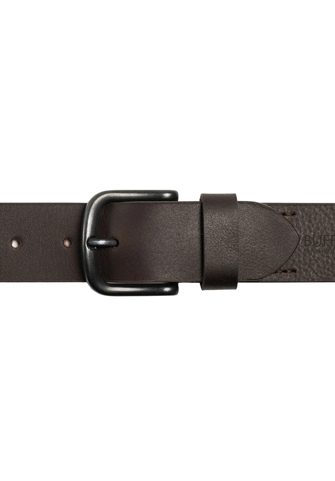 Shrunken Full Grain Brown Buffalo Leather Belt with Blackened Finish - BB1005C13