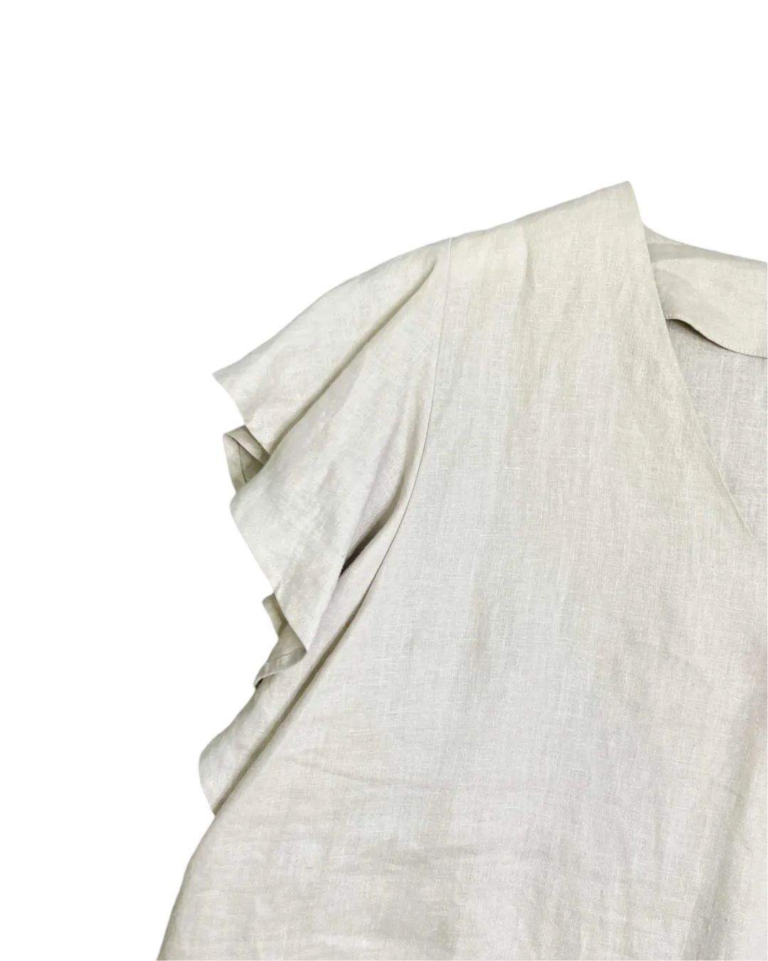 Size 16 - Elk Oatmeal Linen Flutter Sleeve Top