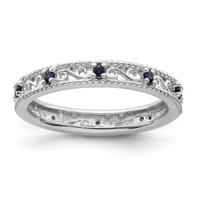 Stackable Expressions Created Sapphire Ring in Sterling Silver