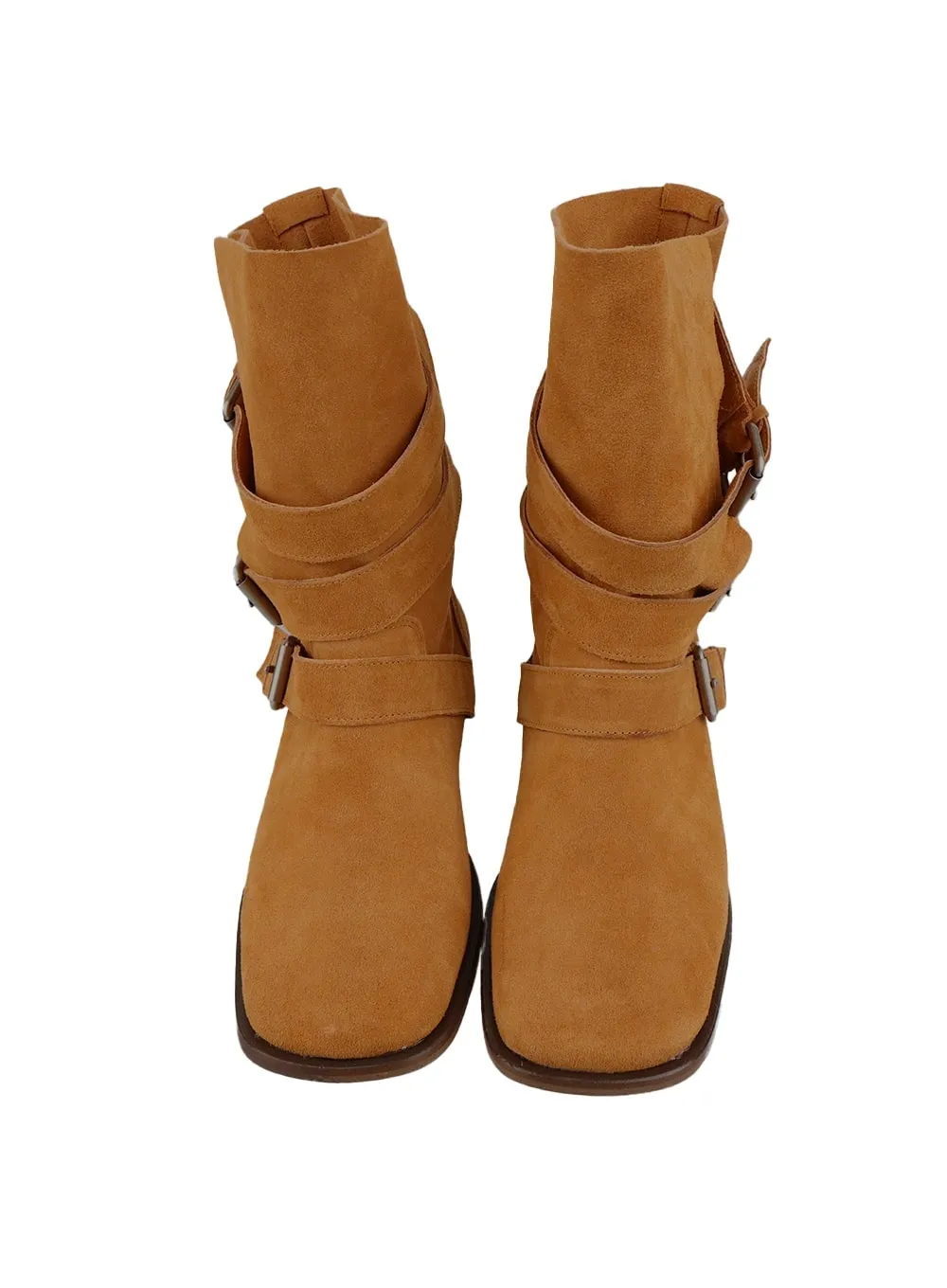 Suede Buckle Ankle Boots CM421