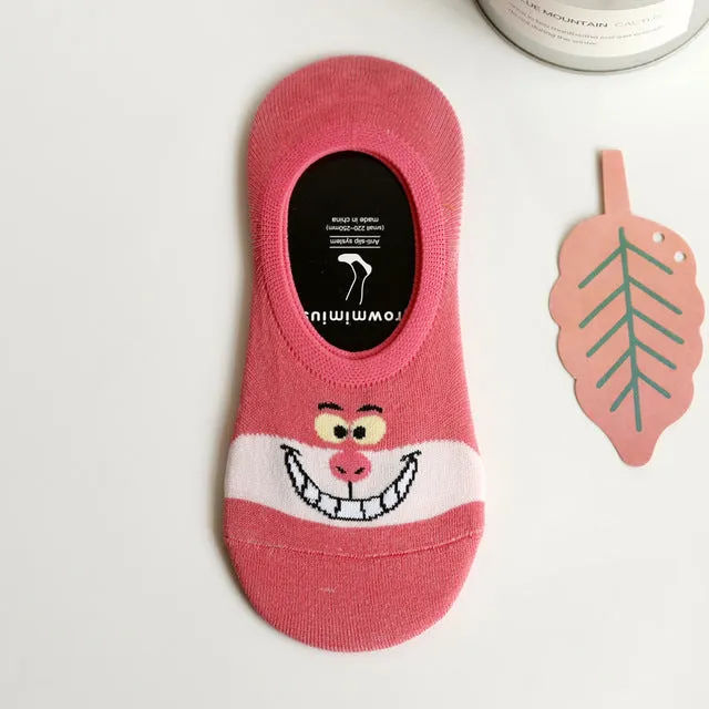 Summer Cartoon Cotton Thin Women's Boat Socks