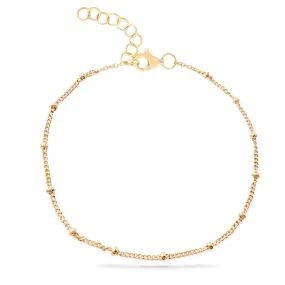 Thin Ball Segment Chain Anklet