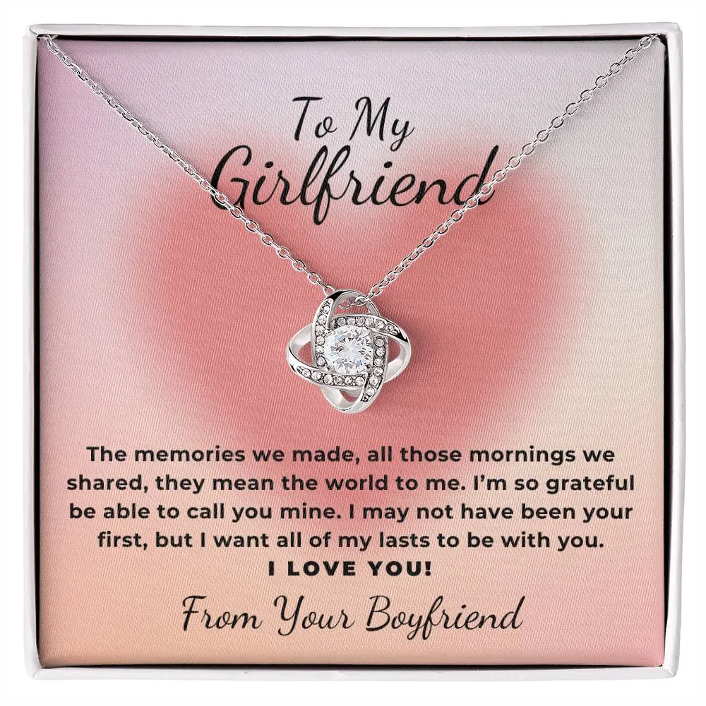 To My Girlfriend Gift The Memories We Made, Romantic Love Knot Necklace