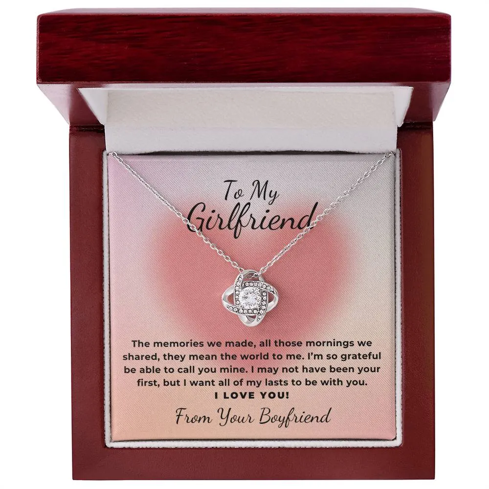 To My Girlfriend Gift The Memories We Made, Romantic Love Knot Necklace