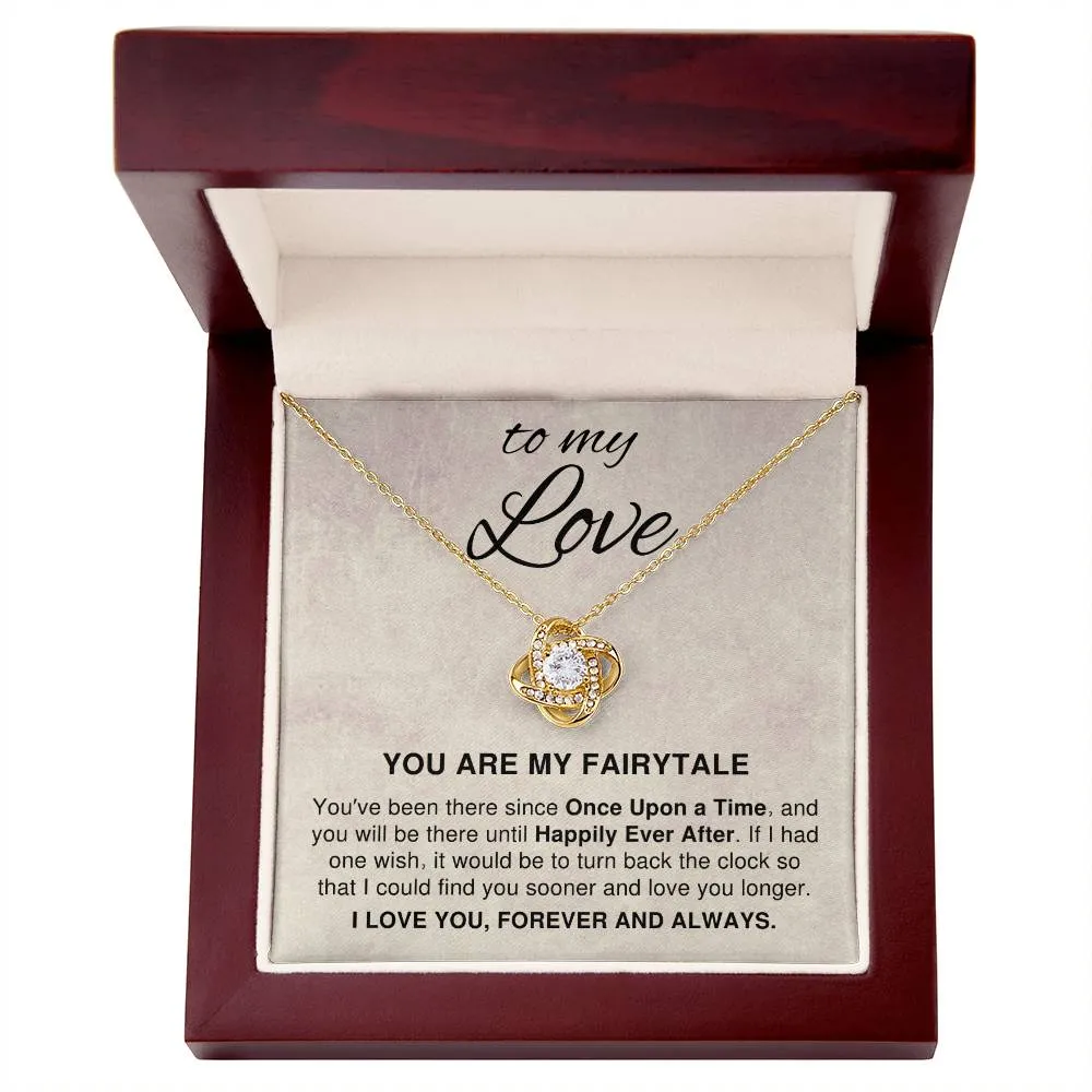 To My Love, If I Had One Wish Romantic Love Knot Necklace