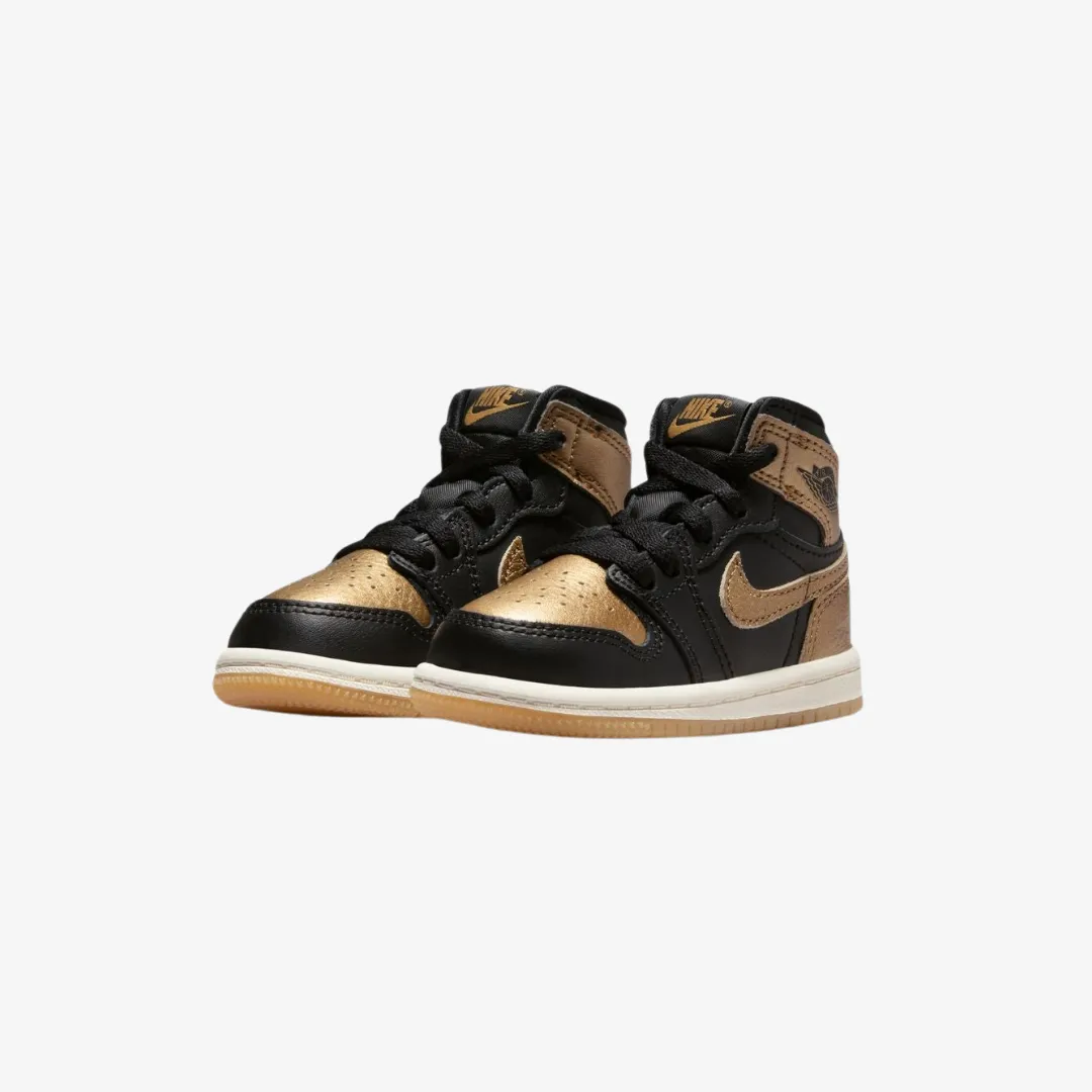 toddler jordan 1 retro high og (black/metallic gold)