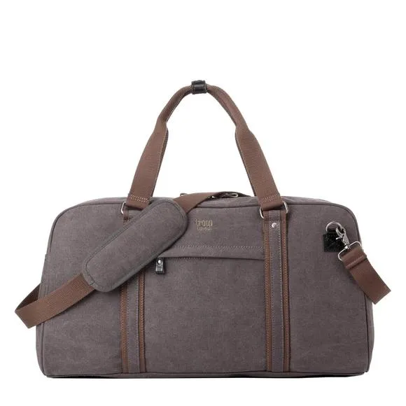 Troop London Organic Cotton Travel Holdall Duffel Bag | Charcoal