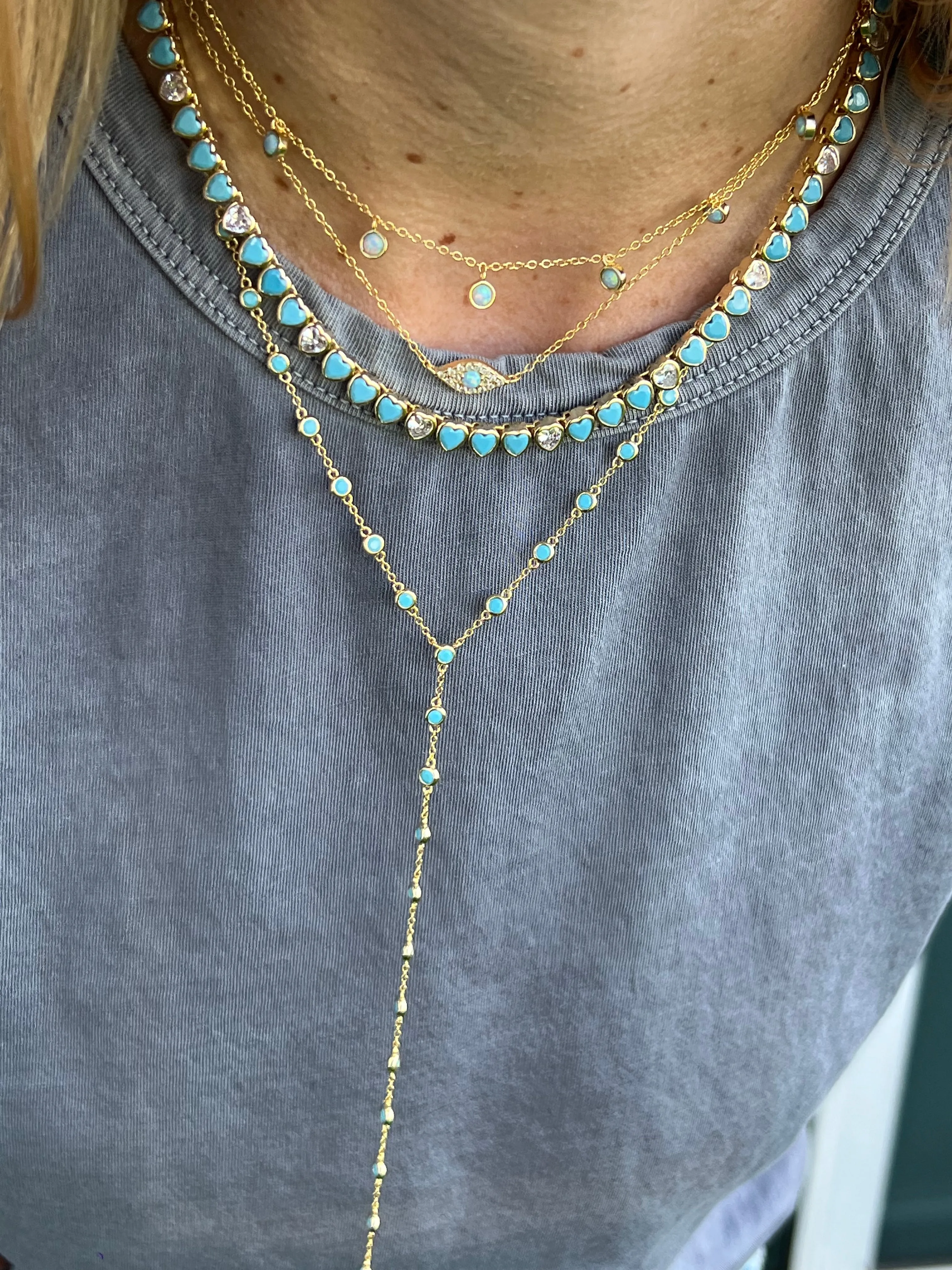 Turquoise Bezel Lariat